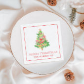 Wasserfarbe Coquette Bows Weihnachtsbaum Serviette