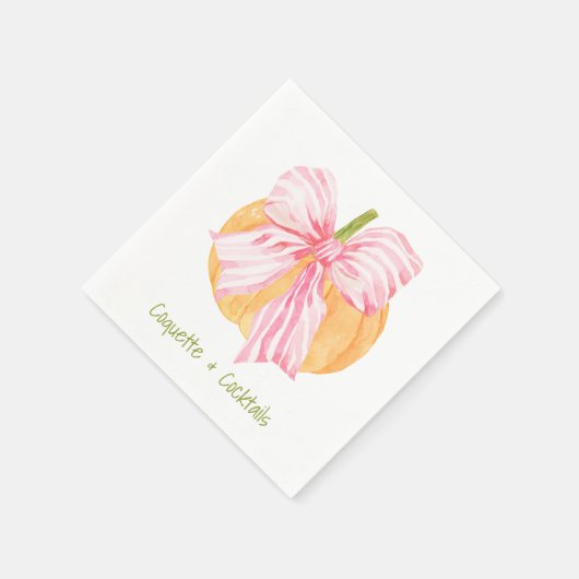 Wasserfarbe Coquette Grandmillennial Pumpbauch Serviette (Ecke)