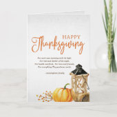 Wasserfarbe Cornucopia Pumpkin Erntedank Gedicht Karte (Vorderseite)