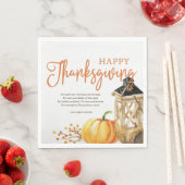 Wasserfarbe Cornucopia Pumpkin Erntedank Gedicht Serviette (Beispiel)