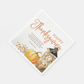 Wasserfarbe Cornucopia Pumpkin Erntedank Gedicht Serviette (Ecke)