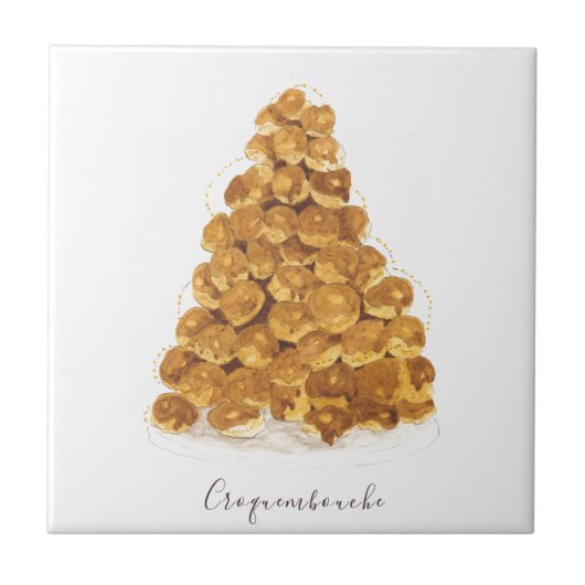 Wasserfarbe Croquembouche Fliese (Vorderseite)