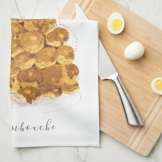 Wasserfarbe Croquembouche Geschirrtuch (Viertel Falte)