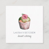 Wasserfarbe Cupcake Dessert Caterer Quadratische Visitenkarte (Vorderseite)