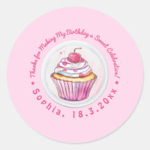 Wasserfarbe Cupcake Sweet Birthday Vielen Dank