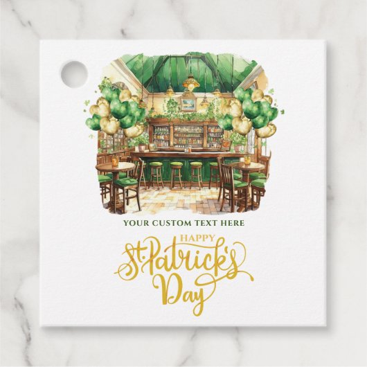 Wasserfarbe Custom St. Patrick's Day Pub Geschenkanhänger (Vorderseite)