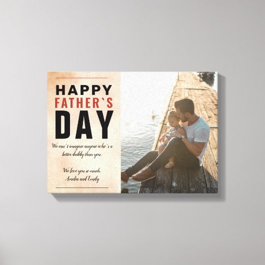 Wasserfarbe Daddy Happy Vatertag Foto Leinwanddruck (Vorderseite)