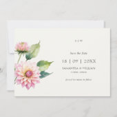 Wasserfarbe Dahlia Blume Save the Date Einladung (Vorderseite)