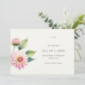 Wasserfarbe Dahlia Blume Save the Date Einladung (Stehend Vorderseite)