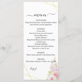 Wasserfarbe Dahlia & Rose Hochzeit Menükarte