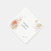 Wasserfarbe Dahlia & Rose Hochzeit Serviette (Ecke)