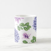 Wasserfarbe Dahlias Lila Blau Kaffeetasse (Mittel)