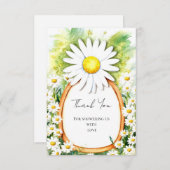 Wasserfarbe Daisy Babydusche Dankeskarte (Vorne/Hinten)