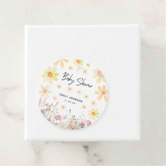 Wasserfarbe Daisy Babydusche Geschenkanhänger (Beispiel)