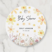 Wasserfarbe Daisy Babydusche Geschenkanhänger (Vorderseite)