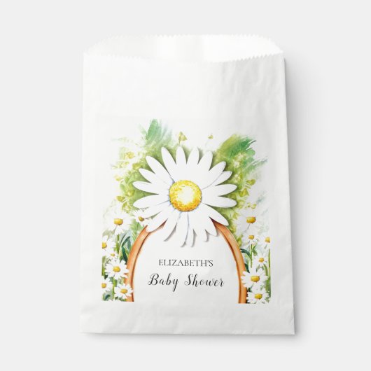 Wasserfarbe Daisy Babydusche Geschenktütchen (Vorderseite)