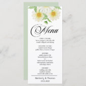 Wasserfarbe Daisy Blume Hochzeitsessen Menükarte (Vorne/Hinten)