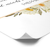 Wasserfarbe Daisy Blumenschrift Poster (Ecke)