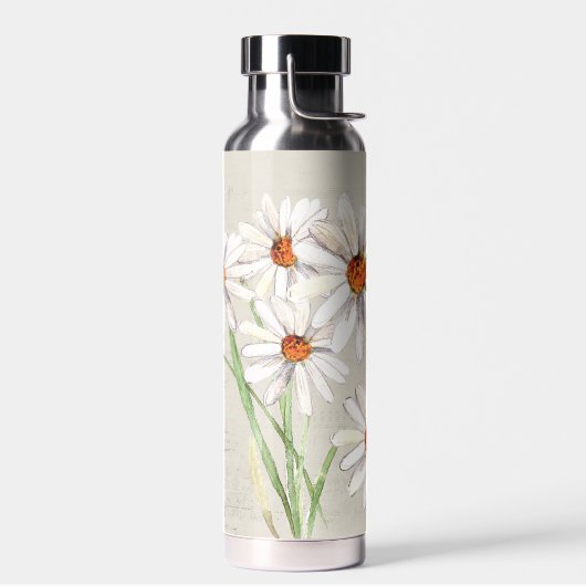 Wasserfarbe Daisy Bouquet auf verblasste Musik Trinkflasche (Links)