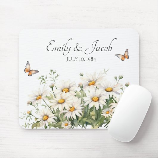 Wasserfarbe Daisy Bouquet für Paar Mousepad (Mit Mouse)