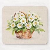 Wasserfarbe Daisy Bouquet im Korb Mousepad (Vorne)