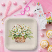 Wasserfarbe Daisy Bouquet im Korb Pappteller (Party)