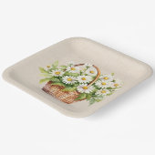 Wasserfarbe Daisy Bouquet im Korb Pappteller (Gewinkelt)