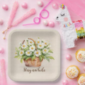 Wasserfarbe Daisy Bouquet im Korb Pappteller (Party)