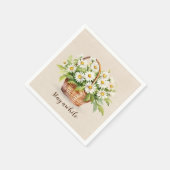 Wasserfarbe Daisy Bouquet im Korb Serviette (Ecke)