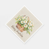 Wasserfarbe Daisy Bouquet im Korb Serviette (Ecke)