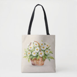 Wasserfarbe Daisy Bouquet im Korb Tasche