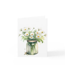Wasserfarbe Daisy Bouquet in Mason Jar