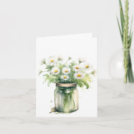 Wasserfarbe Daisy Bouquet in Mason Jar Karte