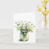 Wasserfarbe Daisy Bouquet in Mason Jar Karte (Gelbe Blume)