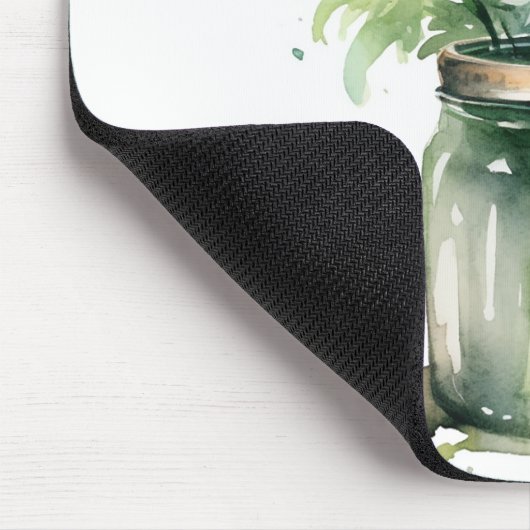 Wasserfarbe Daisy Bouquet in Mason Jar Mousepad (Ecke)