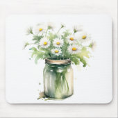 Wasserfarbe Daisy Bouquet in Mason Jar Mousepad (Vorne)