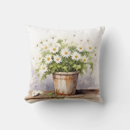 Wasserfarbe Daisy Bouquet Kissen
