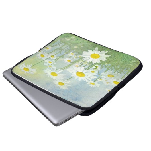 Wasserfarbe Daisy Garden Laptopschutzhülle (Vorne Knopf)