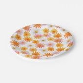 Wasserfarbe Daisy Muster Pastel Babydusche Pappteller (Schrägansicht)