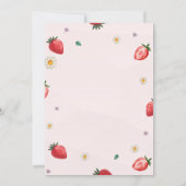 Wasserfarbe Daisy Strawberry Truck Kinderdusche Einladung (Rückseite)
