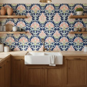 Wasserfarbe Damask Korallengrün dekorieren Fliese