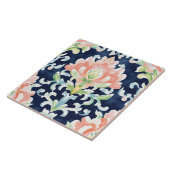 Wasserfarbe Damask Korallengrün dekorieren Fliese (Seite)