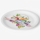 Wasserfarbe "dankbar" Banner Erntedank Pumpkin Pappteller (Schrägansicht)