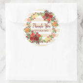Wasserfarbe Danke Brautparty Hochzeitskranz Runder Aufkleber (Tasche)