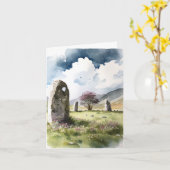 Wasserfarbe Danke - Castlerigg Stone Circle Karte (Gelbe Blume)