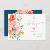 Wasserfarbe Danke Mitzvah, Orange Rose Einladung (Vorne/Hinten)