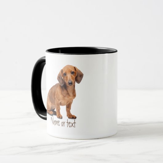 Wasserfarbe Daschund Dog Pet Custom Tasse (Vorderseite Links)