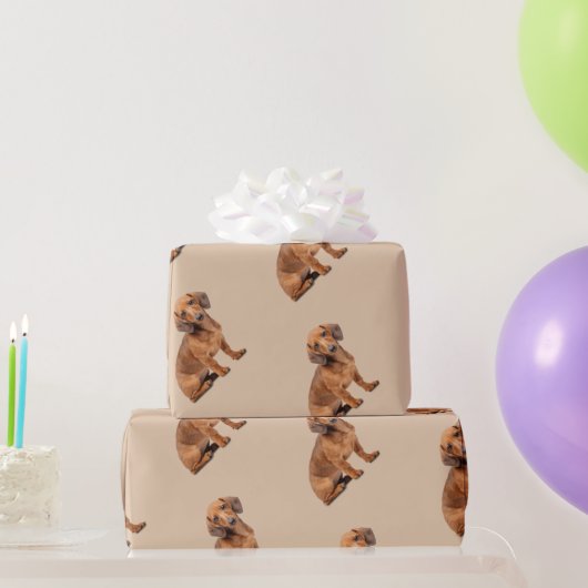 Wasserfarbe Daschund Hund Tier Geschenkpapier (Partygeschenke)