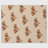 Wasserfarbe Daschund Hund Tier Geschenkpapier (Flach)