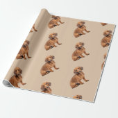 Wasserfarbe Daschund Hund Tier Geschenkpapier (Ungerollt)